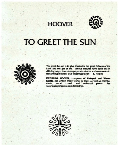 Hoover, Katherine : To Greet The Sun