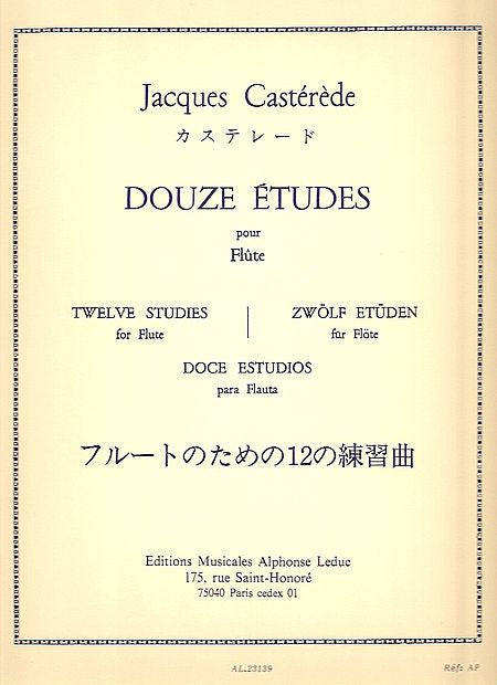 Casterede, Jacques : Douze Etudes for Flute
