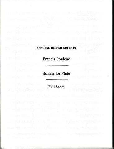 Poulenc, Francis: Sonata for Flute (Full Score)