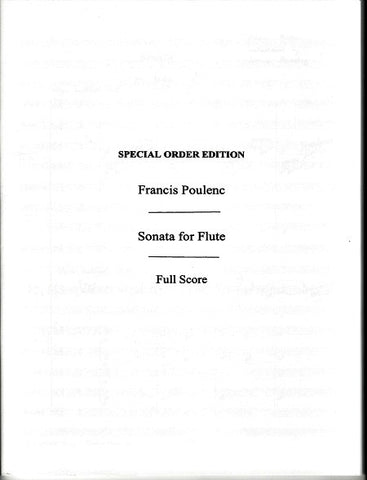 Poulenc, Francis: Sonata for Flute (Full Score)