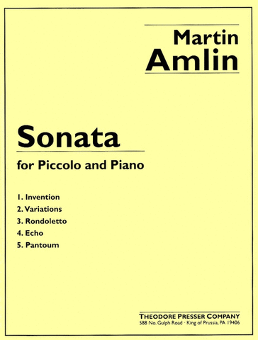 Amlin, Martin : Sonata for Piccolo and Piano