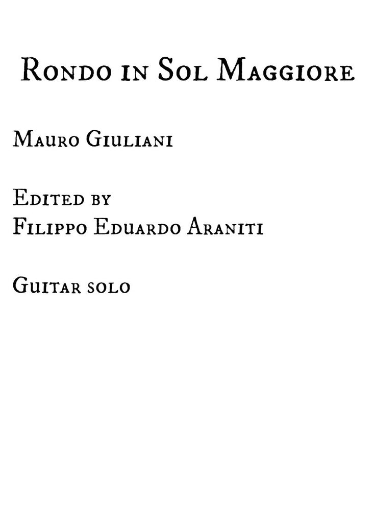 Giuliani, Mauro : Rondo in Sol Maggiore
