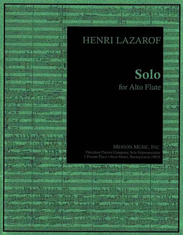 Lazarof, Henri : Solo for Alto Flute